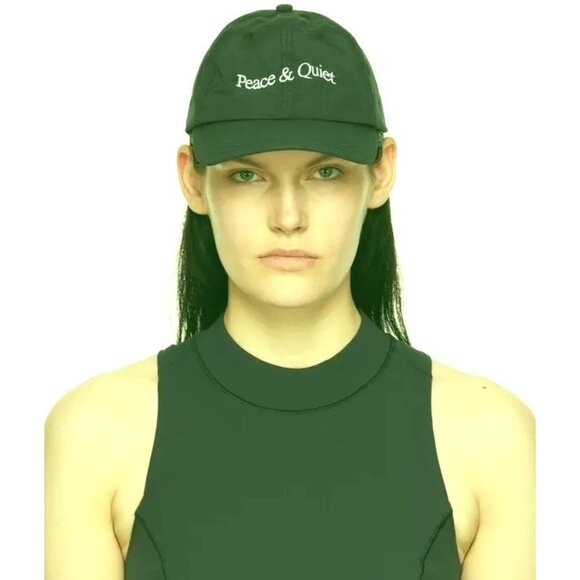 Peace & Quiet Green Baseball Cap - Picture 9 of 10